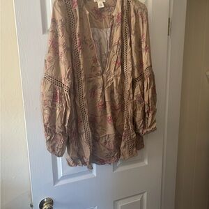 Torrid Festi Flowy Beige top